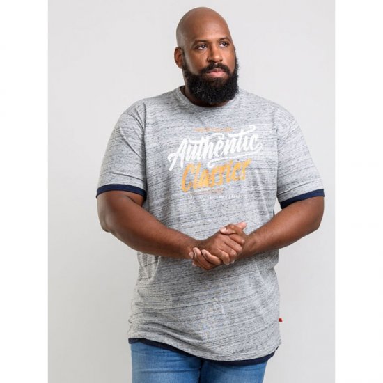 D555 Finn T-shirt Grey - Μακό μπλουζάκια - Aνδρικά μπλουζεσ μεγάλα μεγέθη