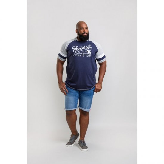 D555 Jones T-shirt Navy - Μακό μπλουζάκια - Aνδρικά μπλουζεσ μεγάλα μεγέθη