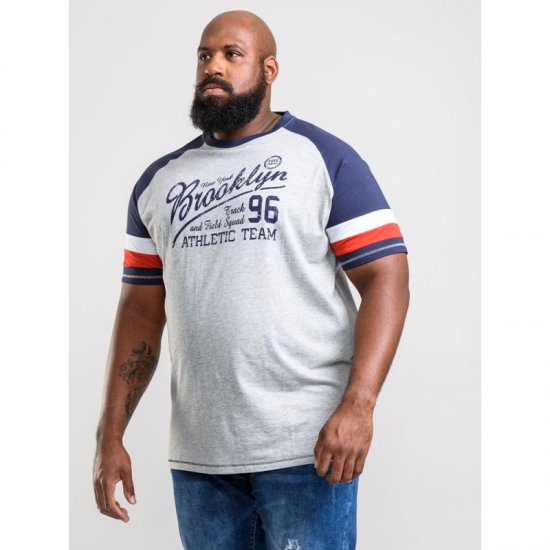 D555 Jones T-shirt Grey - Μακό μπλουζάκια - Aνδρικά μπλουζεσ μεγάλα μεγέθη