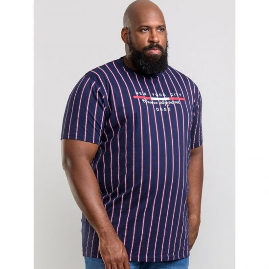 D555 Davis T-shirt Navy - Μακό μπλουζάκια - Aνδρικά μπλουζεσ μεγάλα μεγέθη