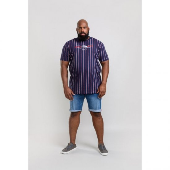D555 Davis T-shirt Navy - Μακό μπλουζάκια - Aνδρικά μπλουζεσ μεγάλα μεγέθη