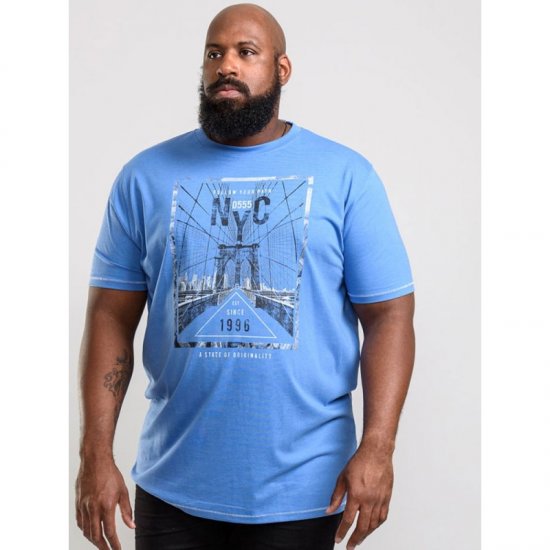 D555 Monty T-shirt Blue - Μακό μπλουζάκια - Aνδρικά μπλουζεσ μεγάλα μεγέθη