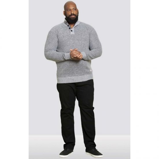 D555 Zane Sweater Grey - φούτερ/Φούτερ με κουκούλα - φούτερ/Φούτερ με κουκούλα ανδρικά μεγάλα μεγέθη 