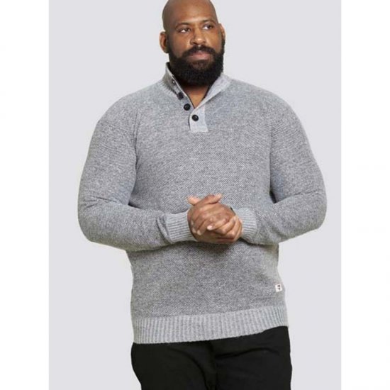 D555 Zane Sweater Grey - φούτερ/Φούτερ με κουκούλα - φούτερ/Φούτερ με κουκούλα ανδρικά μεγάλα μεγέθη 