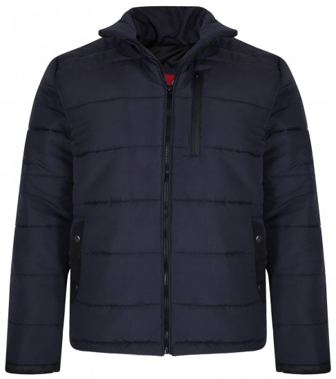 Kam Jeans KV114 Puffer Jacket Navy - Μπουφάν - Aνδρικά μπουφαν μεγάλα μεγέθη