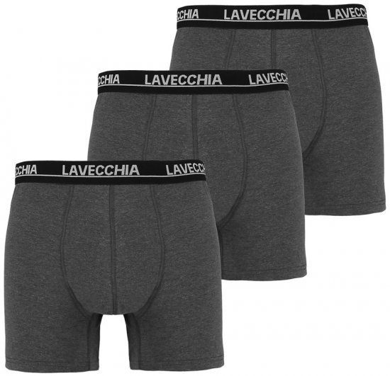 Lavecchia 1020 Boxershorts 3-pack Charcoal - Εσώρουχα/Μαγιό - Aνδρικά Εσώρουχα μεγάλα μεγέθη