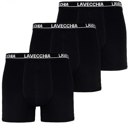 Lavecchia 1020 Boxershorts 3-pack Black - Εσώρουχα/Μαγιό - Aνδρικά Εσώρουχα μεγάλα μεγέθη