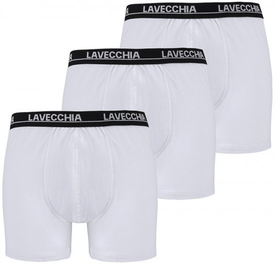 Lavecchia 1020 Boxershorts 3-pack White - Εσώρουχα/Μαγιό - Aνδρικά Εσώρουχα μεγάλα μεγέθη