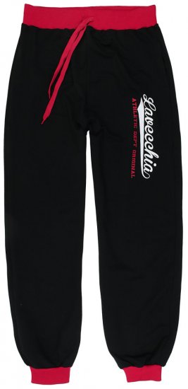 Lavecchia 2020 Sweatpants with Cuff Black/Red - Αθλητικές φόρμες/σορτσάκια - Αθλητικές Φόρμες ανδρικεσ μεγάλα μεγέθη