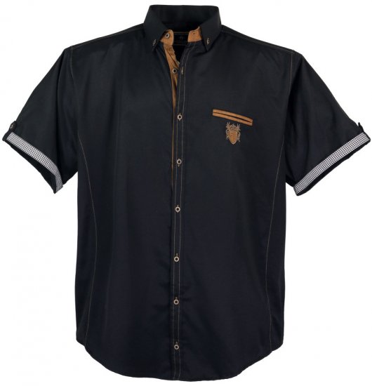 Lavecchia 1128 Short sleeve Shirt Black - Πουκάμισα - Aνδρικά πουκαμισα μεγαλα μεγάλα μεγέθη