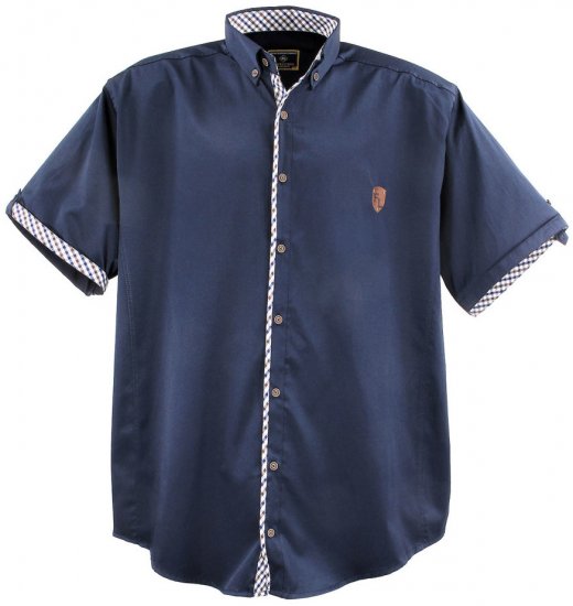 Lavecchia 9003A Short sleeve Shirt Navy - Πουκάμισα - Aνδρικά πουκαμισα μεγαλα μεγάλα μεγέθη