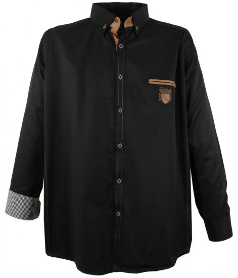 Lavecchia 1980 Long sleeve Shirt Dark Black - Πουκάμισα - Aνδρικά πουκαμισα μεγαλα μεγάλα μεγέθη