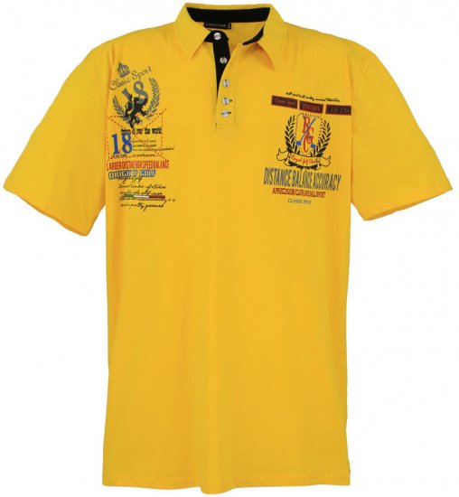 Lavecchia 2038 Printed Jersey Poloshirt Yellow - Πόλο μπλουζάκια - Aνδρικά μπλουζακια πολο μεγάλα μεγέθη