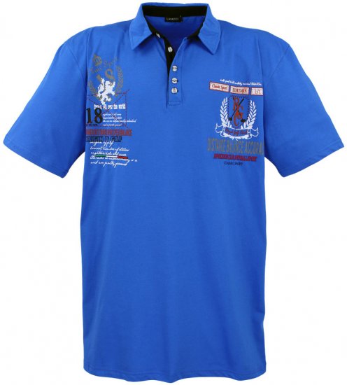 Lavecchia 2038 Printed Jersey Poloshirt Royal Blue - Πόλο μπλουζάκια - Aνδρικά μπλουζακια πολο μεγάλα μεγέθη