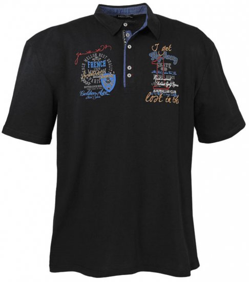 Lavecchia 3101 Printed Jersey Poloshirt Black - Πόλο μπλουζάκια - Aνδρικά μπλουζακια πολο μεγάλα μεγέθη