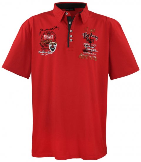 Lavecchia 3101 Printed Jersey Poloshirt Red - Πόλο μπλουζάκια - Aνδρικά μπλουζακια πολο μεγάλα μεγέθη