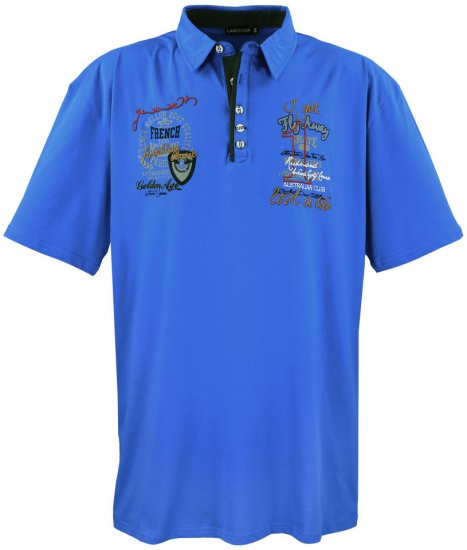 Lavecchia 3101 Printed Jersey Poloshirt Royal Blue - Πόλο μπλουζάκια - Aνδρικά μπλουζακια πολο μεγάλα μεγέθη