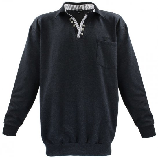 Lavecchia 602 Collar Sweatshirt Charcoal - φούτερ/Φούτερ με κουκούλα - φούτερ/Φούτερ με κουκούλα ανδρικά μεγάλα μεγέθη 