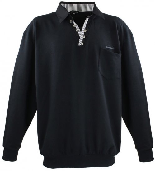 Lavecchia 602 Collar Sweatshirt Black - φούτερ/Φούτερ με κουκούλα - φούτερ/Φούτερ με κουκούλα ανδρικά μεγάλα μεγέθη 
