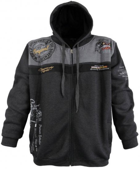 Lavecchia 2022 Printed Zipper Hoodie Charcoal - φούτερ/Φούτερ με κουκούλα - φούτερ/Φούτερ με κουκούλα ανδρικά μεγάλα μεγέθη 