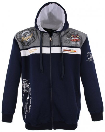 Lavecchia 2022 Printed Zipper Hoodie Navy - φούτερ/Φούτερ με κουκούλα - φούτερ/Φούτερ με κουκούλα ανδρικά μεγάλα μεγέθη 