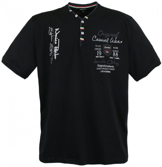 Lavecchia 2042 Printed T-shirt Black - Μακό μπλουζάκια - Aνδρικά μπλουζεσ μεγάλα μεγέθη