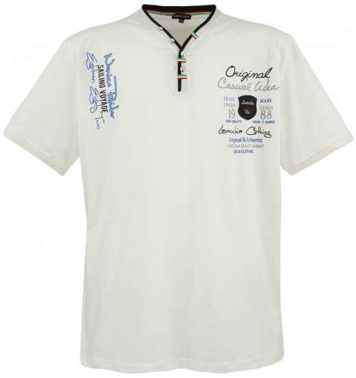 Lavecchia 2042 Printed T-shirt White - Μακό μπλουζάκια - Aνδρικά μπλουζεσ μεγάλα μεγέθη