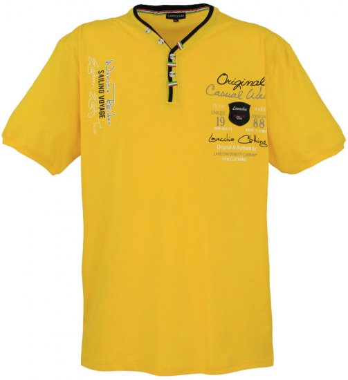 Lavecchia 2042 Printed T-shirt Yellow - Μακό μπλουζάκια - Aνδρικά μπλουζεσ μεγάλα μεγέθη