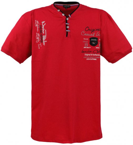 Lavecchia 2042 Printed T-shirt Red - Μακό μπλουζάκια - Aνδρικά μπλουζεσ μεγάλα μεγέθη