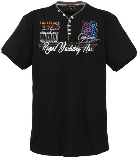 Lavecchia 608 Printed T-shirt Black - Μακό μπλουζάκια - Aνδρικά μπλουζεσ μεγάλα μεγέθη