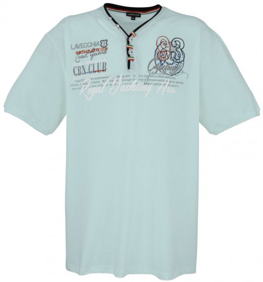Lavecchia 608 Printed T-shirt Mint - Μακό μπλουζάκια - Aνδρικά μπλουζεσ μεγάλα μεγέθη