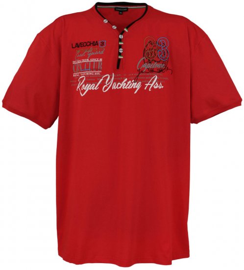 Lavecchia 608 Printed T-shirt Red - Μακό μπλουζάκια - Aνδρικά μπλουζεσ μεγάλα μεγέθη