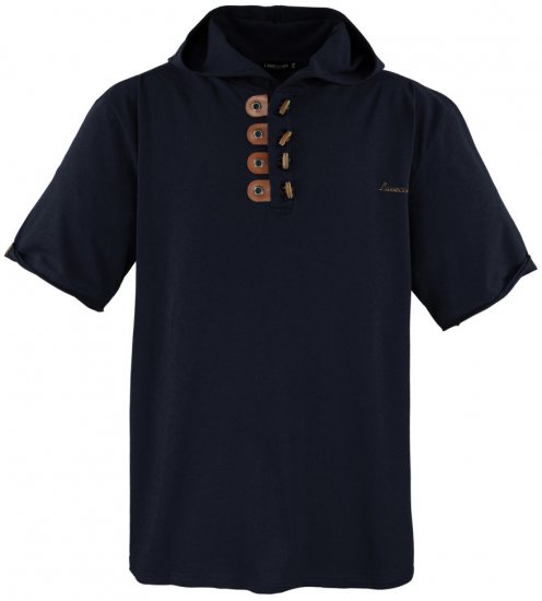 Lavecchia 609 T-shirt with Hoodie Black - Μακό μπλουζάκια - Aνδρικά μπλουζεσ μεγάλα μεγέθη