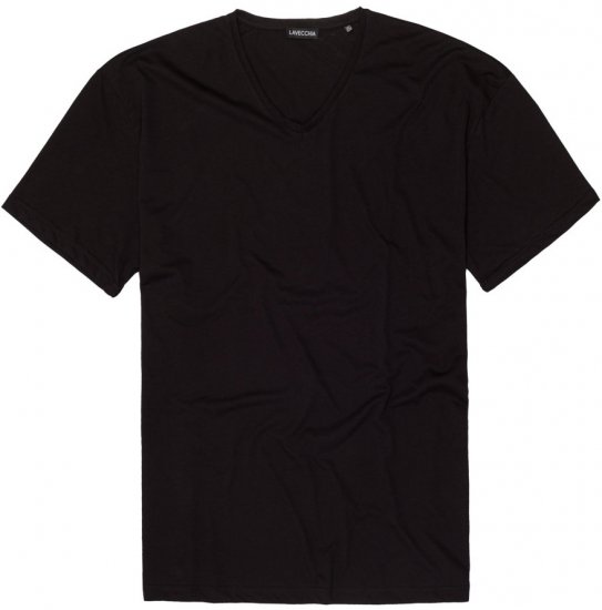 Lavecchia 124 V-neck T-shirt Black - Μακό μπλουζάκια - Aνδρικά μπλουζεσ μεγάλα μεγέθη