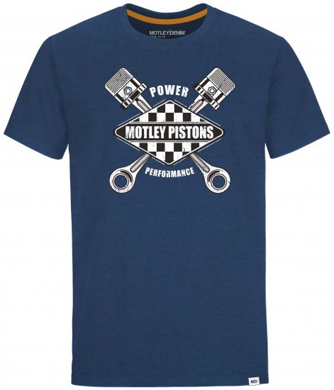 Motley Denim Leyton T-shirt Dark Indigo - Μακό μπλουζάκια - Aνδρικά μπλουζεσ μεγάλα μεγέθη