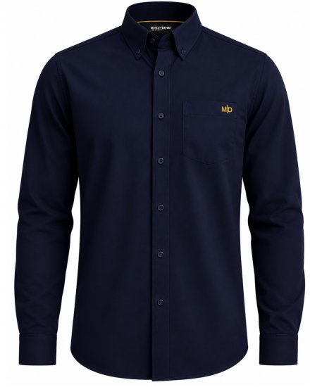 Motley Denim Lisbon Long Sleeve Shirt Navy - Πουκάμισα - Aνδρικά πουκαμισα μεγαλα μεγάλα μεγέθη