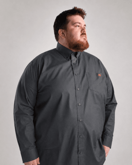 Motley Denim Lisbon Long Sleeve Shirt Charcoal - Πουκάμισα - Aνδρικά πουκαμισα μεγαλα μεγάλα μεγέθη