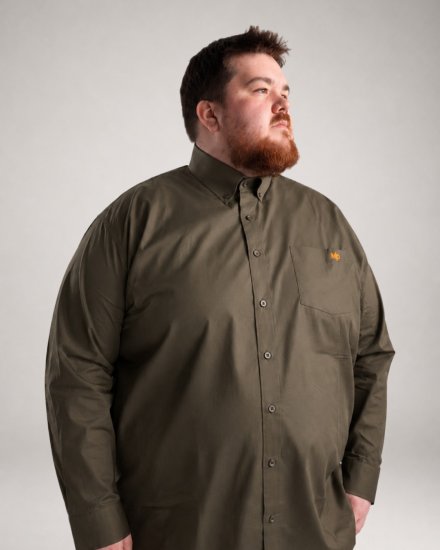 Motley Denim Lisbon Long Sleeve Shirt Dark Khaki - Πουκάμισα - Aνδρικά πουκαμισα μεγαλα μεγάλα μεγέθη
