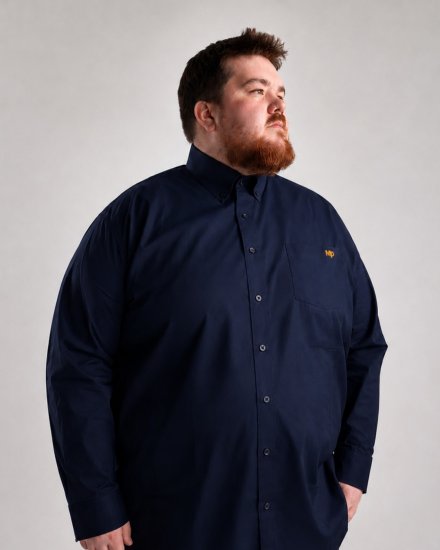 Motley Denim Lisbon Long Sleeve Shirt Navy - Πουκάμισα - Aνδρικά πουκαμισα μεγαλα μεγάλα μεγέθη