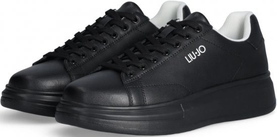 Liu Jo Big 01 Leather Sneakers Black/Black - Ανδρικά Παπούτσια 40-52 - 