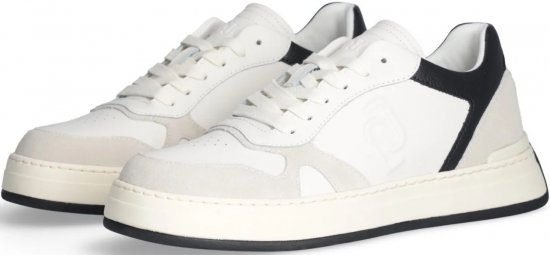 Liu Jo Boy 01 Leather/Suede Sneakers White/Black - Ανδρικά Παπούτσια 40-52 - 