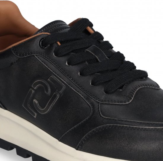 Liu Jo Running 01 Leather Sneakers Black - Ανδρικά Παπούτσια 40-52 - 