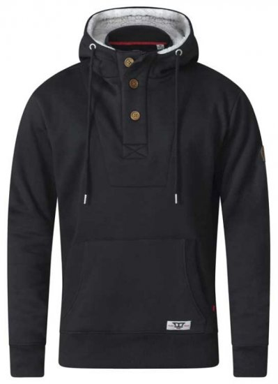 D555 Lorenzo Half zip Hoodie Black - φούτερ/Φούτερ με κουκούλα - φούτερ/Φούτερ με κουκούλα ανδρικά μεγάλα μεγέθη