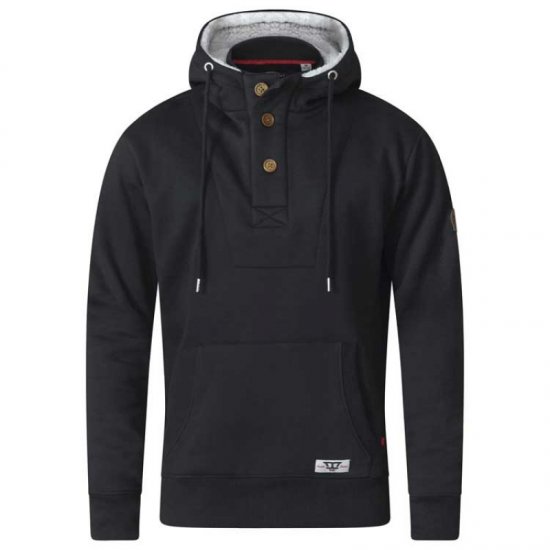D555 Lorenzo Half zip Hoodie Black - φούτερ/Φούτερ με κουκούλα - φούτερ/Φούτερ με κουκούλα ανδρικά μεγάλα μεγέθη