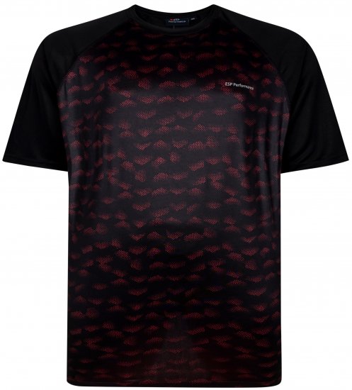 Espionage LW157 Performance T-shirt Black/Red - Αθλητικά ρούχα & Outdoor - Aθλητικα ρούχα μεγάλα μεγέθη ανδρικά