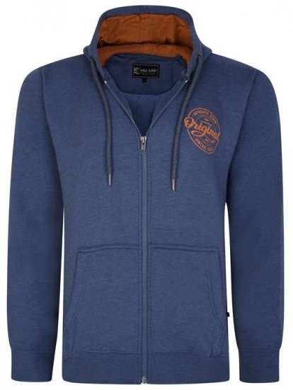 Kam Jeans 7060 Zip Thru Originals Denim Hoodie Royal Blue - φούτερ/Φούτερ με κουκούλα - φούτερ/Φούτερ με κουκούλα ανδρικά μεγάλα μεγέθη 