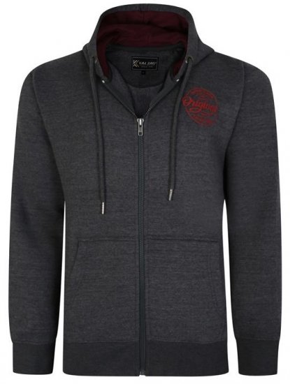 Kam Jeans 7060 Zip Thru Originals Denim Hoodie Charcoal - φούτερ/Φούτερ με κουκούλα - φούτερ/Φούτερ με κουκούλα ανδρικά μεγάλα μεγέθη 