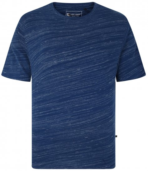 Kam Jeans 5738 Injected Marl Crew Neck T-Shirt Dark Blue - Μακό μπλουζάκια - Aνδρικά μπλουζεσ μεγάλα μεγέθη