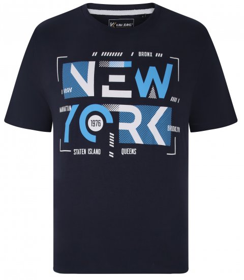 Kam Jeans 5736 NY Print T-Shirts 2-Pack - Μακό μπλουζάκια - Aνδρικά μπλουζεσ μεγάλα μεγέθη