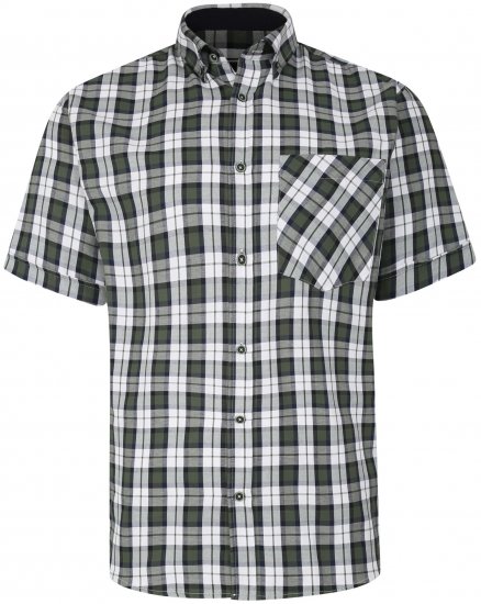 Kam Jeans 6286 Casual SS Check Shirt Forest - Πουκάμισα - Aνδρικά πουκαμισα μεγαλα μεγάλα μεγέθη